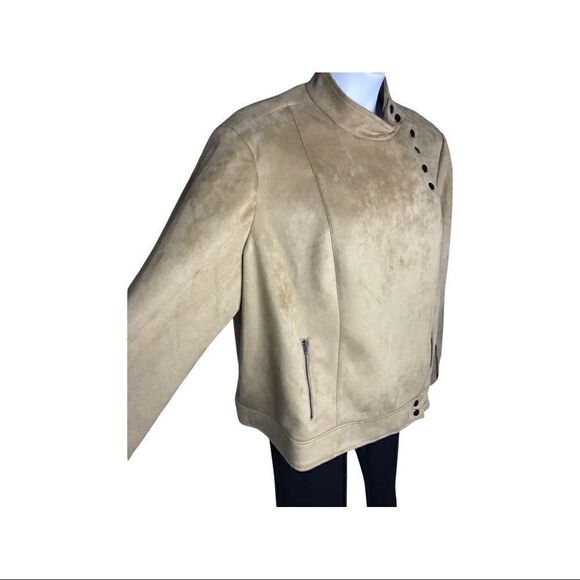 DG2 by DIANE GILMAN NWT Camel Moto Style Jacket Size 3X - Picture 6 of 9